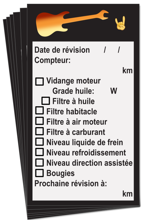 Pack de 6 étiquettes d'entretien
